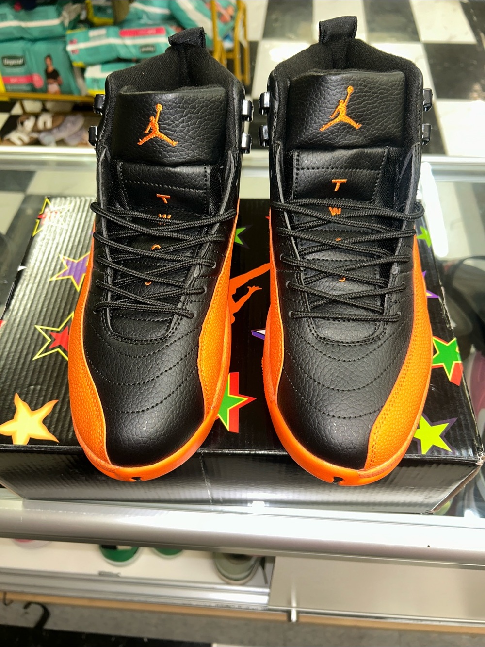 Jordan Men's High-Top Sneakers in Black & Orange